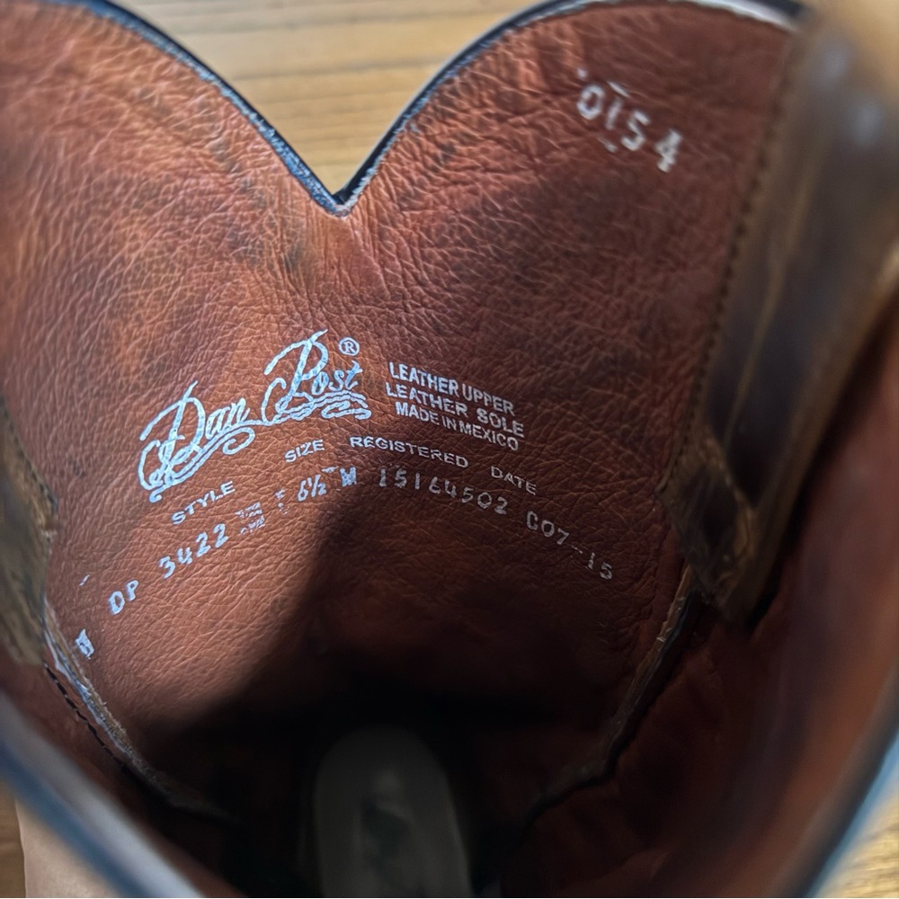Dan Post Brown 6½ M Leather Made In Mexico Cowboy Western Festival Rodeo Boots - Picture 14 of 14
